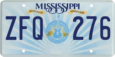 MS license plate ZFQ276