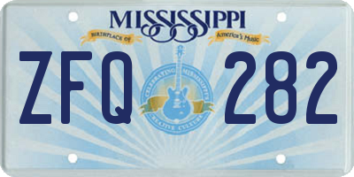 MS license plate ZFQ282