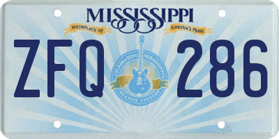 MS license plate ZFQ286