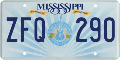 MS license plate ZFQ290