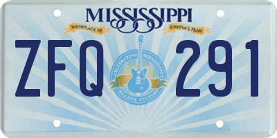 MS license plate ZFQ291