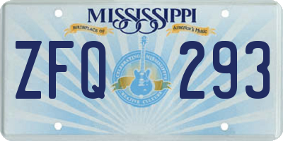MS license plate ZFQ293