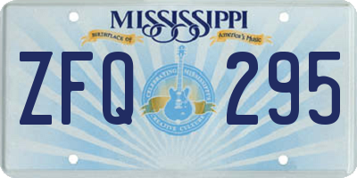 MS license plate ZFQ295