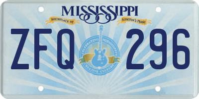 MS license plate ZFQ296
