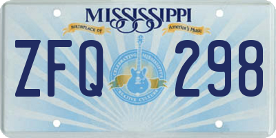 MS license plate ZFQ298