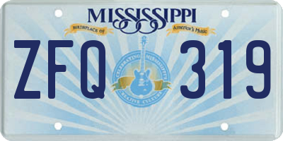 MS license plate ZFQ319