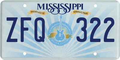MS license plate ZFQ322