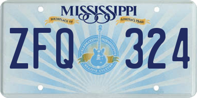 MS license plate ZFQ324