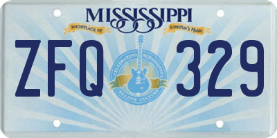 MS license plate ZFQ329