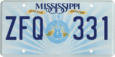 MS license plate ZFQ331