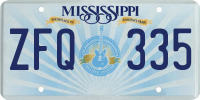 MS license plate ZFQ335