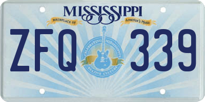 MS license plate ZFQ339