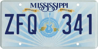 MS license plate ZFQ341