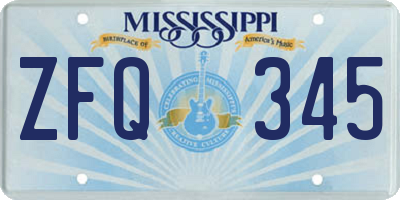 MS license plate ZFQ345