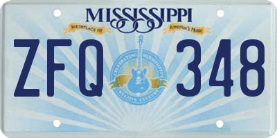 MS license plate ZFQ348
