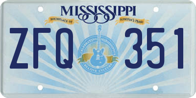 MS license plate ZFQ351