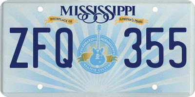 MS license plate ZFQ355