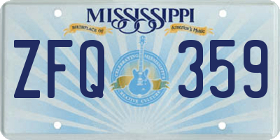MS license plate ZFQ359