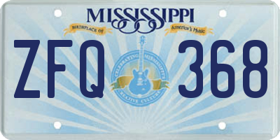 MS license plate ZFQ368