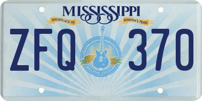 MS license plate ZFQ370