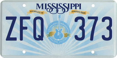 MS license plate ZFQ373