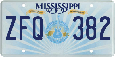 MS license plate ZFQ382