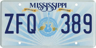 MS license plate ZFQ389
