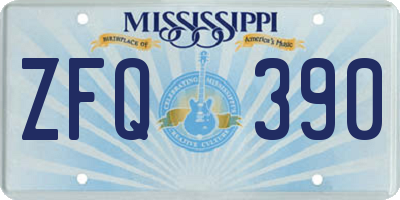 MS license plate ZFQ390