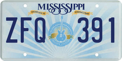 MS license plate ZFQ391