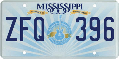 MS license plate ZFQ396