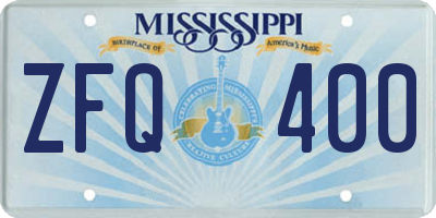 MS license plate ZFQ400