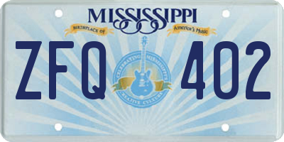 MS license plate ZFQ402