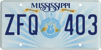 MS license plate ZFQ403