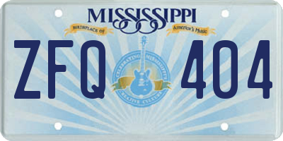MS license plate ZFQ404
