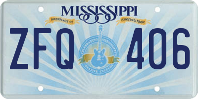 MS license plate ZFQ406