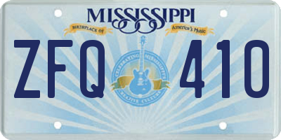 MS license plate ZFQ410