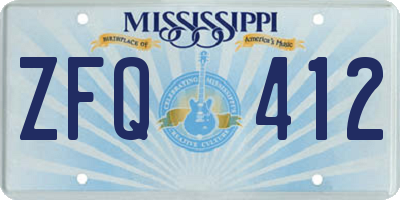 MS license plate ZFQ412