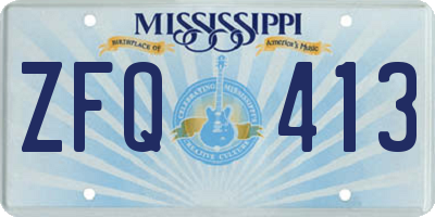 MS license plate ZFQ413