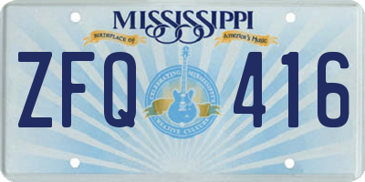 MS license plate ZFQ416