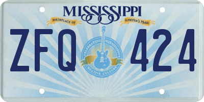 MS license plate ZFQ424