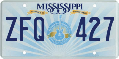 MS license plate ZFQ427