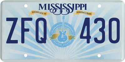 MS license plate ZFQ430