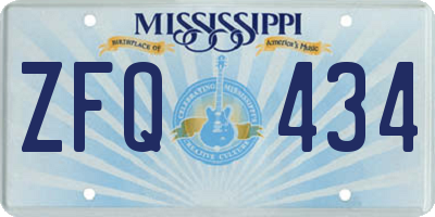 MS license plate ZFQ434