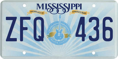 MS license plate ZFQ436
