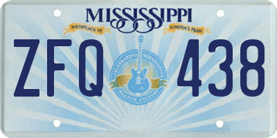 MS license plate ZFQ438