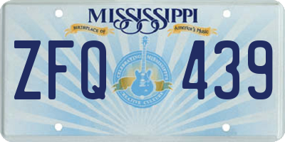MS license plate ZFQ439