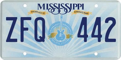 MS license plate ZFQ442