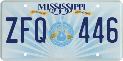 MS license plate ZFQ446