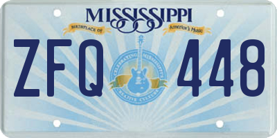 MS license plate ZFQ448
