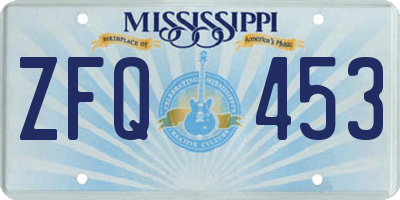 MS license plate ZFQ453